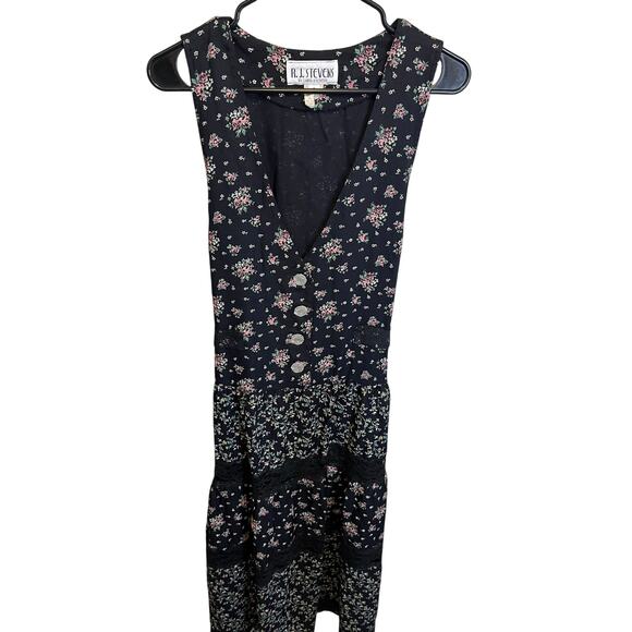 Vintage 90s R.J. Stevens Sleeveless Floral Maxi Length Cottage Dress Size 8 - Picture 1 of 15
